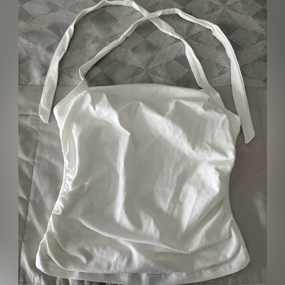 Elegant White Halter Top